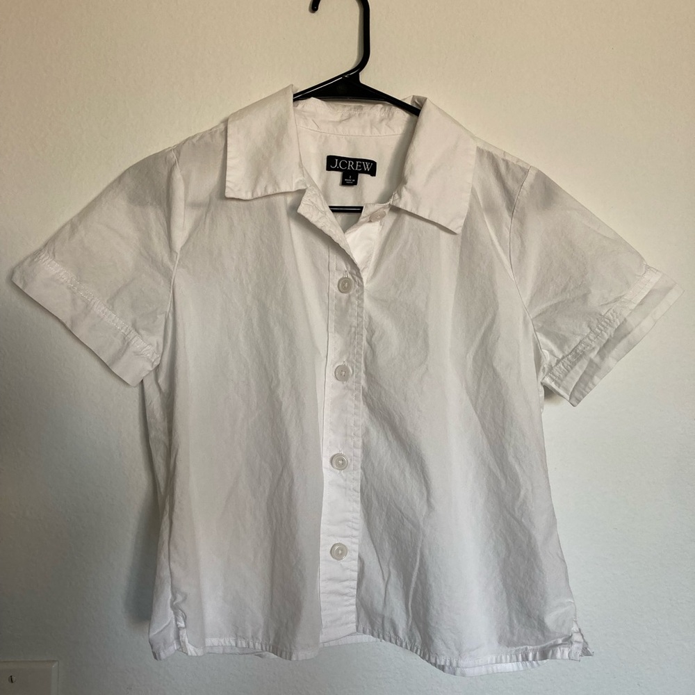 J. Crew White Button Up Blouse Size 2